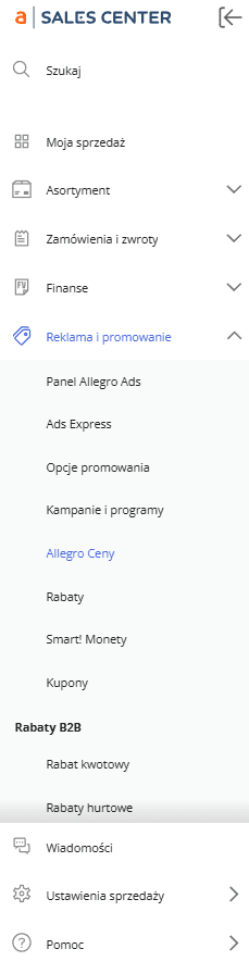 Jak włączyć i wyłączyć Allegro Ceny?