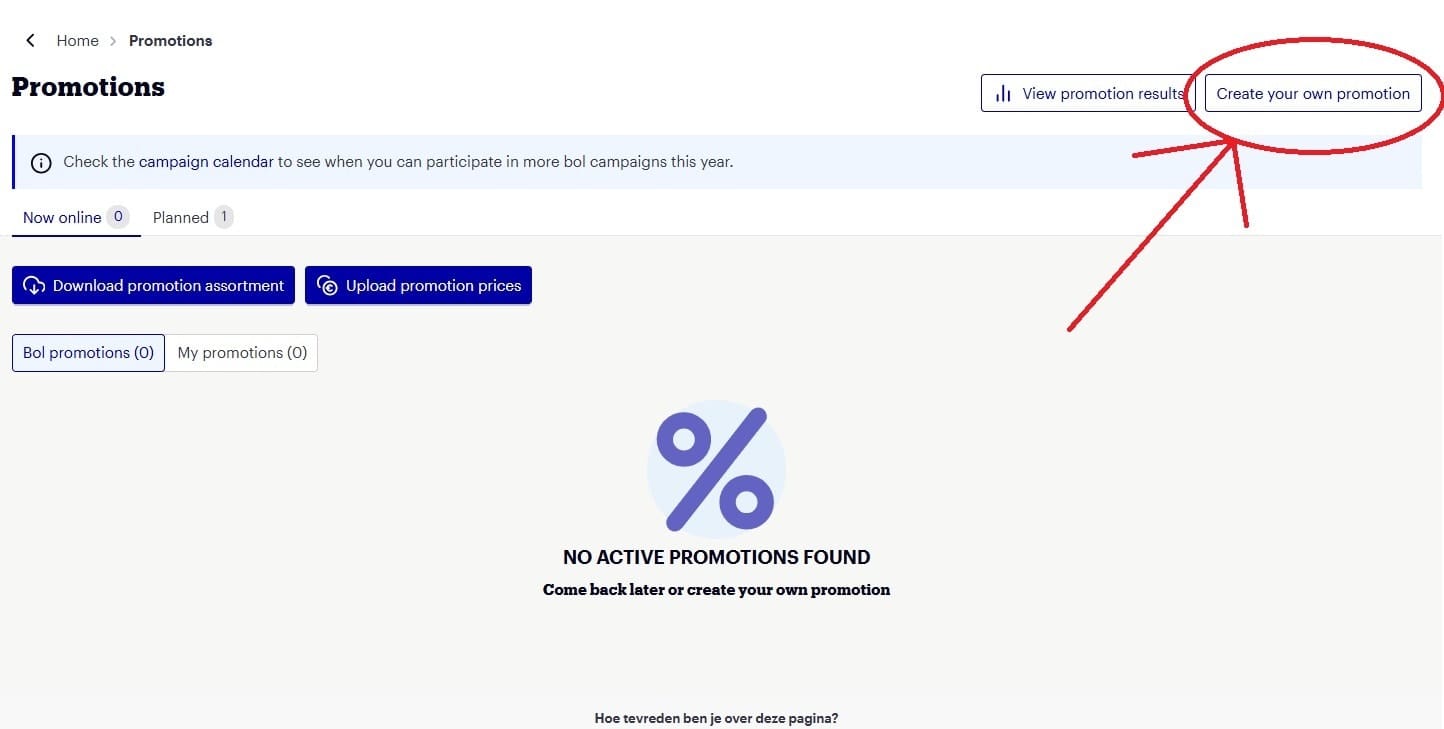 Po przejściu do panelu promocji, wybierz opcję “Create your own promotion”.