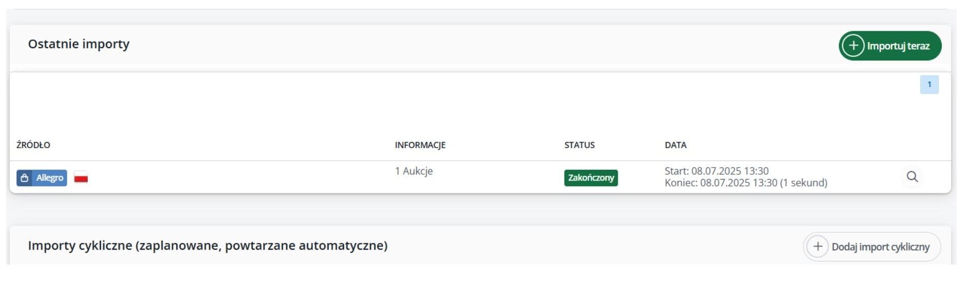 Zakończenie importu i weryfikacja